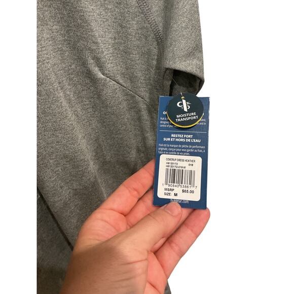 Huk Womens Coverup Dress Size Medium Gray Fishing Beach Outdoor Water Sports NEW - Picture 6 of 9